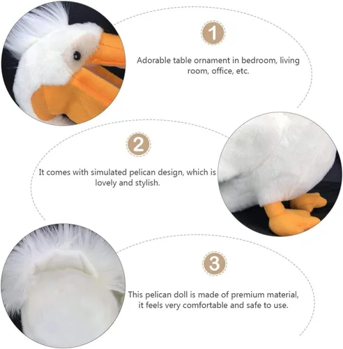 Miniatura 9 de Juguetes de peluche para pájaros, animal de peluche suave para niños y decoración del hogar, bonita muñeca de peluche con pico naranja de 30 pulgadas