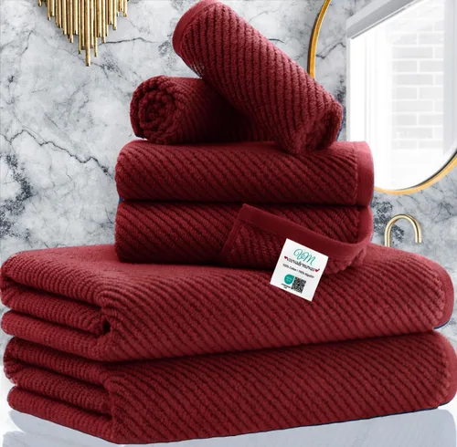 Miniatura 13 de VOOVA & MOVAS Toallas de baño amarillas – 100% algodón Secado rápido Peso Gruesas Suave, juego de 6 toallas de baño, 2 toallas grandes de 30