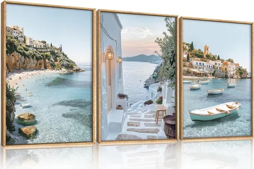 Miniatura 32 de Aryroi Juego de arte de pared en lienzo abstracto grande con marco floral, estilo bohemio, retro, neutro, flores silvestres, arte botánico de flores