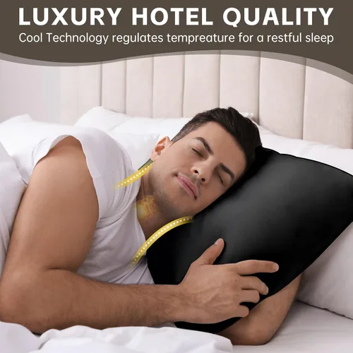Miniatura 5 de HIMOON Almohadas de cama para dormir paquete de 4, juego de almohadas refrescantes de tamaño estándar de 4, funda de microfibra de alta gama