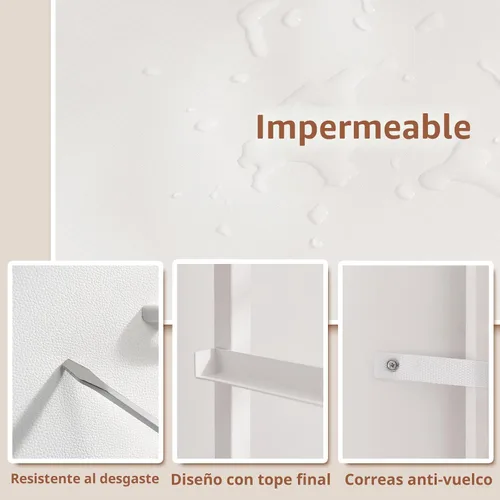 Miniatura 6 de Somdot - Buró, cajonera de 3 cajones para dormitorio, buró, mesa auxiliar con canastas de tela para dormitorio, guardería, clóset, dormitorio, sala