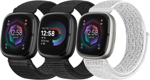 Miniatura 13 de Bcuckood Correa de nailon compatible con Fitbit Sense 2/Fitbit Sense/Fitbit Versa 4/Fitbit Versa 3 Bandas, para mujeres y hombres, correa de nailon