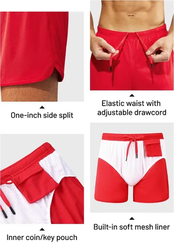 Miniatura 3 de MIER Men's 3''5'' Athletic Running Shorts with Liner Quick Dry Active Lightweight Gym Sports Workout Shorts for Men