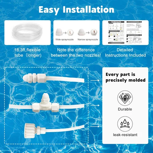 Miniatura 2 de Kit de tubería de agua de tobogán de piscina, kit de manguera de pulverización/piezas para tobogán de piscina enterrado, rociador de agua de tobog