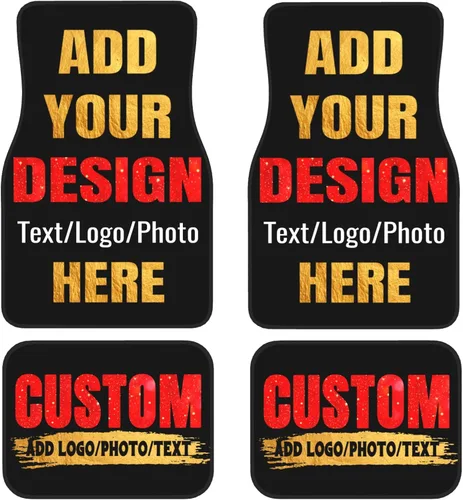 Alfombrillas personalizadas para automóvil, 4 piezas, personalizadas, para añadir tu nombre, imagen, texto, logotipo, forros para piso de automóvil