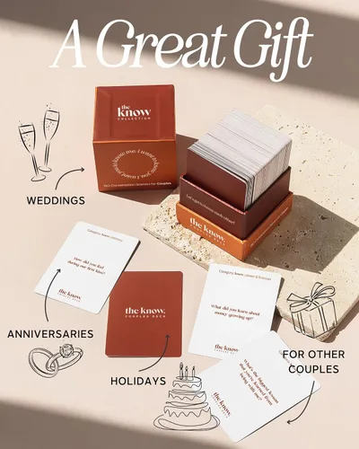 Miniatura 8 de The Know Collection - Baraja para parejas, 150 iniciadores de conversación pensados y preguntas para una cita nocturna, divertido juego de cartas