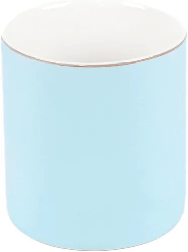 Miniatura 6 de HANKOR Portalápices de cerámica para escritorio - Lindo organizador de taza para bolígrafos y brochas de maquillaje con ribete dorado estético