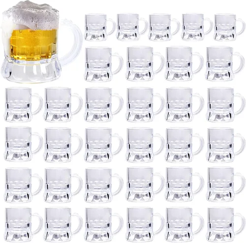 YAXINRUI Mini vasos de chupito, vasos de plástico de 1 oz para degustación de cerveza para festival de cerveza, bodas de cumpleaños, barbacoa y