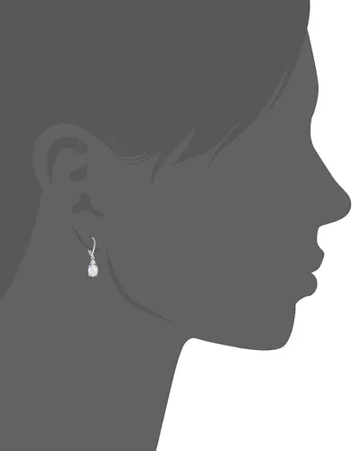 Miniatura 3 de GEMSME - Aretes colgantes de ópalo de lágrima chapados en oro blanco para mujer, Oro blanco
