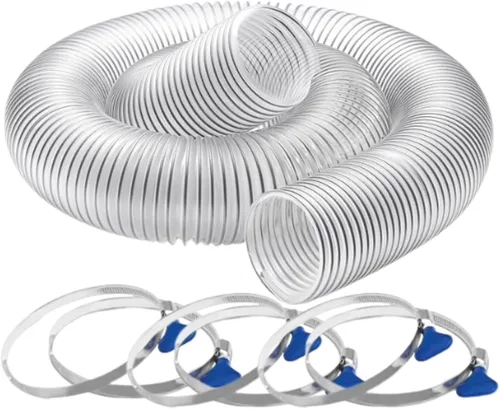 Miniatura 8 de Manguera de recolección de polvo de PVC de servicio pesado de 2-1/2 pulgadas x 5 pies, resistente a perforaciones, manguera flexible de humos de PVC