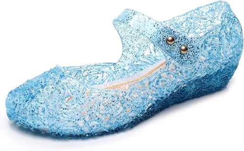 Dongni Disfraces de princesa, zapatos planos de gelatina, sandalias de disfraces para fiestas de cumpleaños para niñas pequeñas, inspiradas en