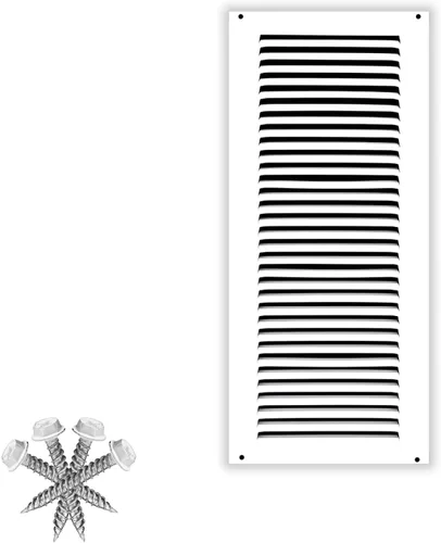 Miniatura 26 de HVAC Premium 30' x 10' [Abertura de conducto] Rejilla de aire de retorno de acero estampado plano - Pared lateral y techo - Cubierta de conducto