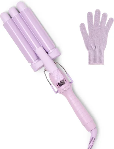 Mermade PRO - Ondulador de pelo de 0.9 pulgadas, rizador pequeño de 3 barriles, mini rizador de 0.9 pulgadas, pequeño rizador de cerámica para