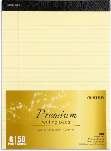 Miniatura 11 de Mintra Office - Blocs de notas tamaño legal, ((Versión básica 6pk - (Versión en colores pastel #2), 8.5 x 11 pulgadas, renglones anchos)) Pastel v2