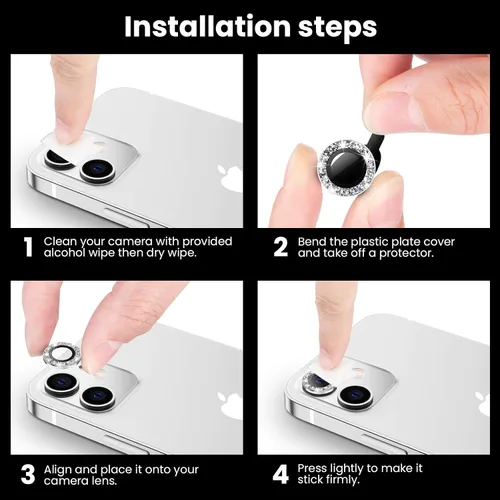 Miniatura 7 de Tensea Protector de lente de cámara compatible con iPhone 12 / iPhone 12 Mini, protector de pantalla de vidrio templado 9H para iPhone 12 mini