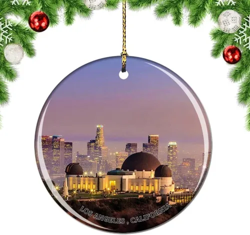 Miniatura 6 de California Los Ángeles Battleship Museum USA Christmas Tree Adorno Decoración Colgante Colgante Decoración City Travel Souvenir Collection Porcelana