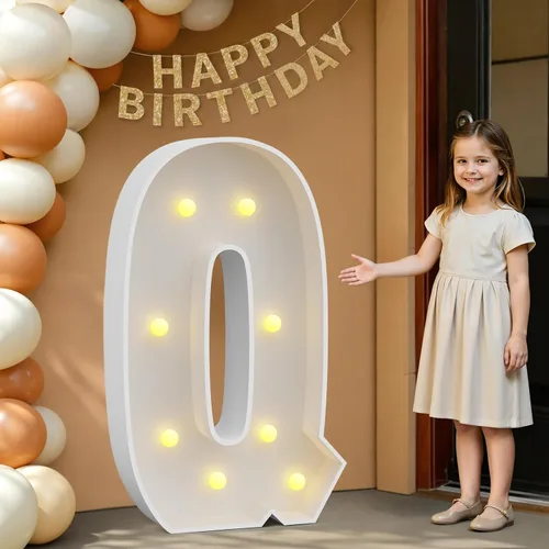 Miniatura 36 de IMPRSV Letras de mosaico iluminadas de marquesina, 4 pies para globos y fiestas, decoración de kit de arco
