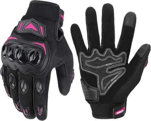 Miniatura 10 de KEMIMOTO - Guantes de motocicleta para hombre, guantes de ciclismo para pantalla táctil, para deportes al aire libre, en carretera, vehículo Negro