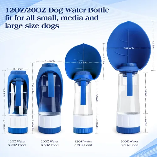 Miniatura 3 de TIOVERY Botella de agua mejorada para perros, dispensador portátil de agua para perros, gatos, cachorros y mascotas con vaso para beber y contenedor