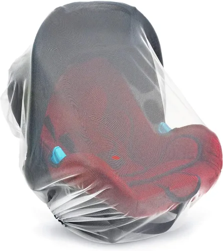 Miniatura 6 de Mosquitera de bebé para cochecito, portabebés y moisés – Cordón elástico para una red de ajuste cómodo – Red de insectos para correr, asiento