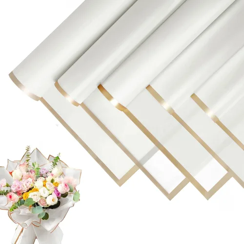 Miniatura 13 de JOYIT 20 hojas de papel de regalo de flores, papel de regalo de ramo de flores para embalaje de manualidades, envoltura de papel de flores