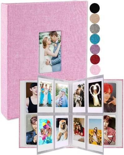 Miniatura 10 de GPIRAL Mini Álbum de Fotos 208 Fotos Verticales - Álbum de Fotos de Lino 2x3 Compatible con Tarjetas Fotográficas K-pop, Fujifilm Instax Mini Film