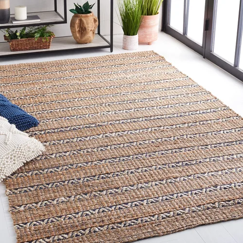 Miniatura 13 de SAFAVIEH Natural Fiber Collection NFB655Z - Alfombra de pasillo de 2 pies 3 pulgadas x 8 pies, color negro y natural, hecha a mano de yute a rayas