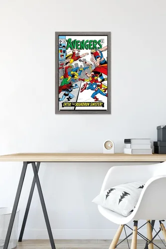 Miniatura 6 de Trends International Marvel Comics Avengers #70 - Póster de pared, 22.4 pulgadas de largo x 14.7 pulgadas, versión enmarcada en madera de granero