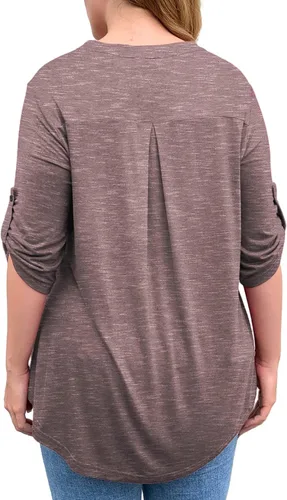 Miniatura 2 de a.Jesdani - Blusas de manga 34 que se enrollan, con cuello en V, diseño tipo túnica, talla extragrande para mujer