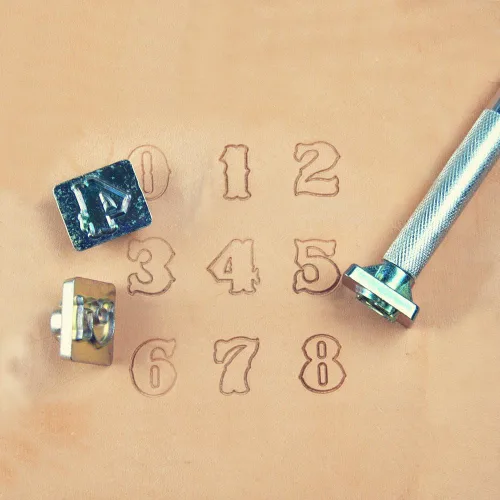 Miniatura 6 de OWDEN Kit profesional de herramientas de estampado de números de 10 piezas (3/4 de pulgada, 0.748 in de alto) para artesanía de cuero, herramienta