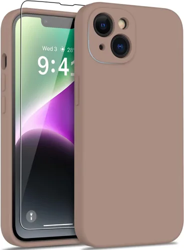 Miniatura 48 de DEENAKIN Funda compatible con iPhone 14 Plus con protector de pantalla, funda mejorada para cámara, goma de gel de silicona suave probada contra