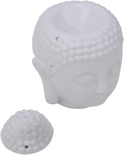 Miniatura 9 de Incensario de aceite esencial de cabezas de Buda de cerámica, cera de aromaterapia, quemadores de aceite, candelitas, candelabros, adorno de Buda