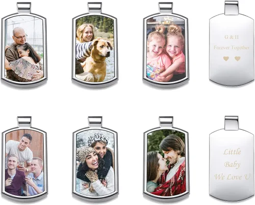 Miniatura 2 de Jovivi Llaveros personalizados personalizados con foto de doble cara, impresión a todo color, aleación de texto, imagen, llavero para hombres