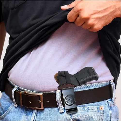 Miniatura 3 de PH - Funda de cuero genuino para pistola Walther PK380, funda de cuero táctica Iwb, funda de cuero oculta, cómoda apéndice de transporte diario
