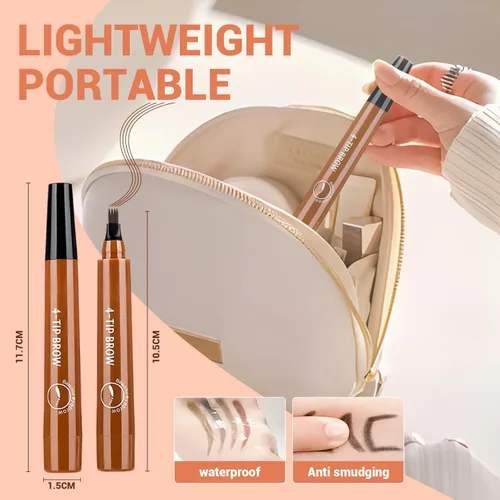 Miniatura 6 de Bolígrafo de contorno de cejas mágico 3D, 2026, lápices de cejas Microblading para cejas, mujeres y niñas, 4 puntas precisas, medianas, finas