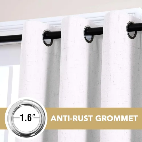 Miniatura 6 de H.VERSAILTEX - Cortina opaca 100 % de lino de 108 pulgadas de largo para dormitorio, con aislamiento térmico, lino texturizado, ahorro de energía