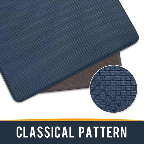Miniatura 7 de Tapetes de cocina acolchados antifatiga, impermeable, acolchado de espuma viscoelástica para estar de pie, 17 x 59 pulgadas, color azul