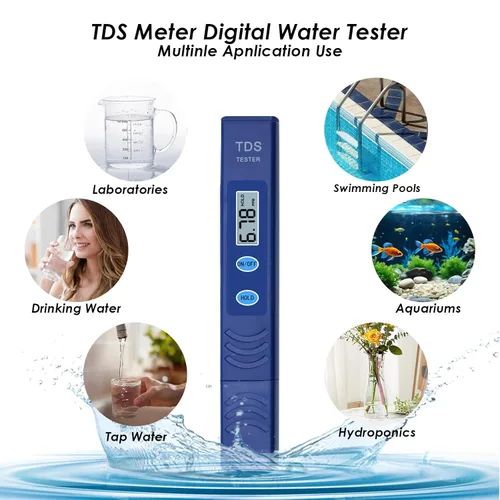 Miniatura 5 de Probador de agua TDS, probador de agua potable, medidor de 0-9990 PPM, medidor de calidad de agua, probador de agua portátil para agua potable