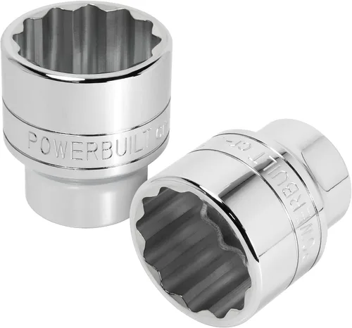Miniatura 6 de Powerbuilt 643214 - Enchufe de 3/4 pulgadas x 1-3/4 pulgadas, 12 puntos poco profundos, Z-Drive, diseño de agarre fuerte hexagonal, marcas