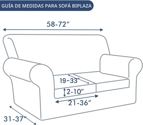 Miniatura 5 de hyha Funda para sofá, fundas para sofá biplaza, diseño floral, elásticas, estampadas, 3 piezas, fundas para sofá de 2 cojines separados, protector