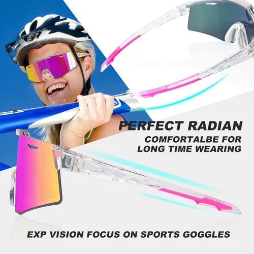 Miniatura 6 de EXP VISION Gafas de ciclismo polarizadas, UV 400, gafas de sol deportivas, gafas de ciclismo, correr, senderismo, golf, pesca, conducción