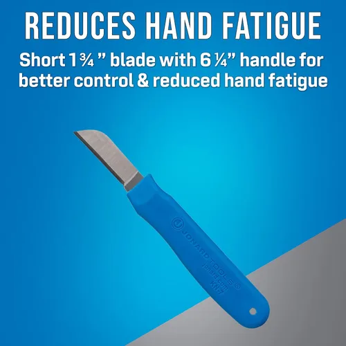 Miniatura 5 de Jonard KN-7 Cuchillo Ergonómico para Empalme de Cables con Mango de Goma Termoplástica, Azul, 6-1/4" de Longitud