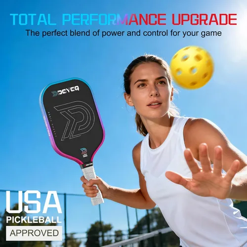 Miniatura 7 de DGYGQ Pickleball Paddles with Polypropylene Honeycomb Core, Increased Power for Ultimate Spin & Consistency Rojo y azul