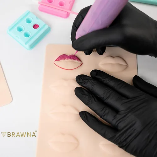 Miniatura 8 de BRAWNA 3D Lip PMU Practice Skin - 10 formas de labios - Piel de práctica de tatuaje de labios - Suministros PMU
