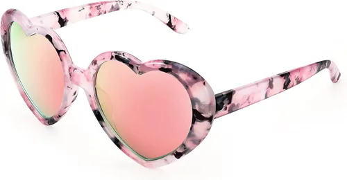 FEISEDY Lentes de sol polarizados en forma de corazón, de gran tamaño, vintage, a la moda, para mujer, UV400 B2337