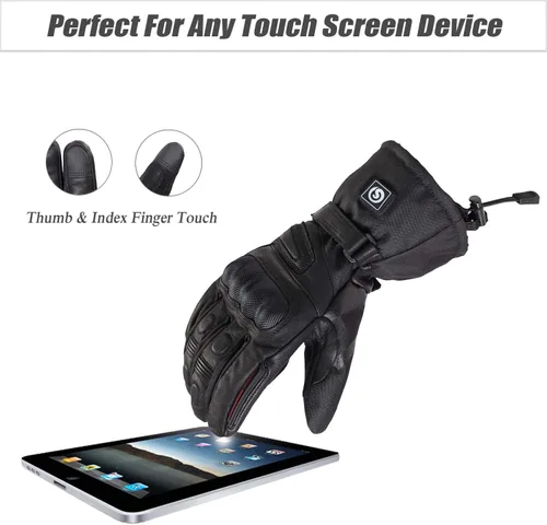 Miniatura 4 de DAY WOLF Calentados para Hombres y Mujeres, Guantes de Motocicleta con Calefacción con Batería Recargable de 7.4V 2200MAH Impermeables Resistentes