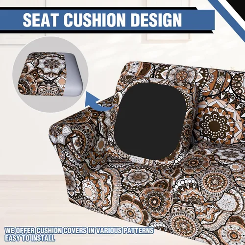 Miniatura 4 de Fundas elásticas para silla, fundas elásticas para sillón de 2 piezas, fundas de sofá lavables con diseño floral para sillón, protector de muebles