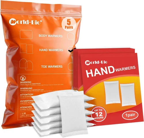 MR.ICE - Calentadores de manos – 5/10/20 pares de almohadillas calientes desechables – Calentadores activados por aire naturales sin olor de larga