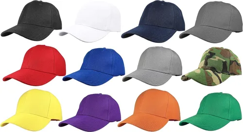 Miniatura 49 de Gorras de béisbol con correa trasera ajustable, lisas, negras, 12