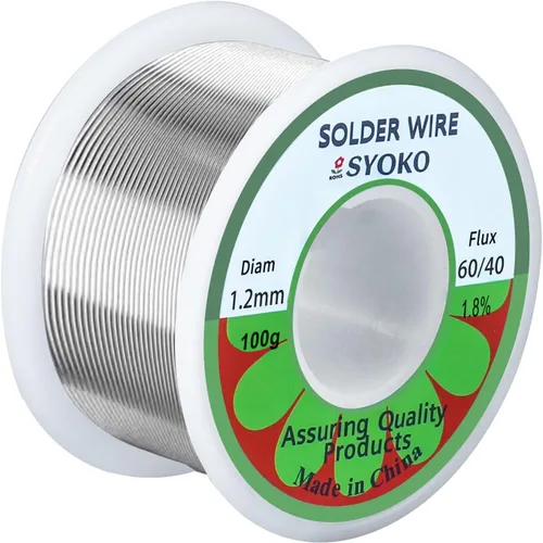 Miniatura 8 de SYOKO Alambre de soldadura de núcleo de colofonia de plomo de estaño 60/40 0.039 in 3.53 oz para soldadura eléctrica, alambre de soldadura